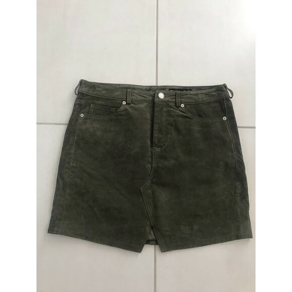 Blank NYC Leather A-Line Mini Skirt Lined - Picture 1 of 8